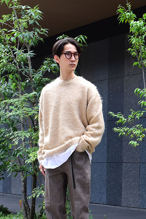 AURALEE[オーラリー] 23AW Brushed Super Kid Mohair Knit P/O [Beige]