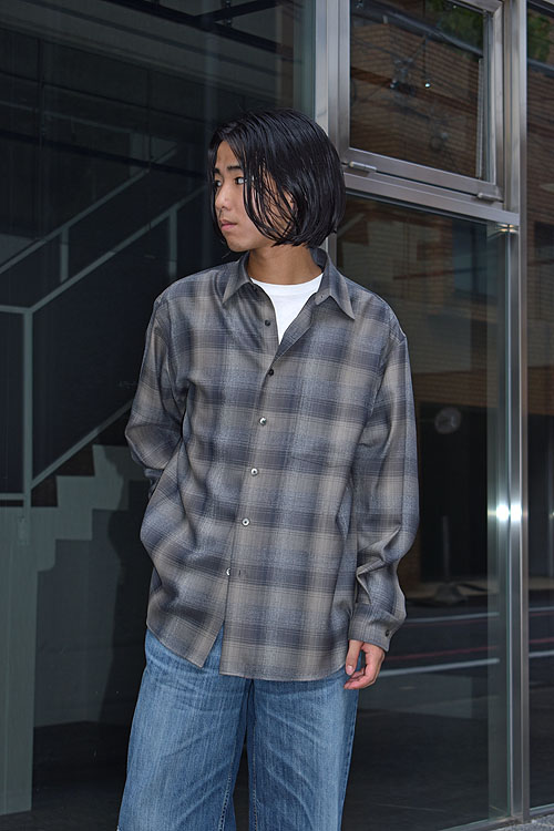 AURALEE[オーラリー] Super Light Wool Check Shirt - 8/30(fri)~ Launch