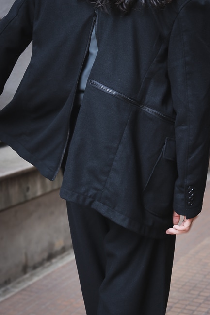 ENGINEERED GARMENTS [Zip Jacket -Solid Poly Wool Flannel-]