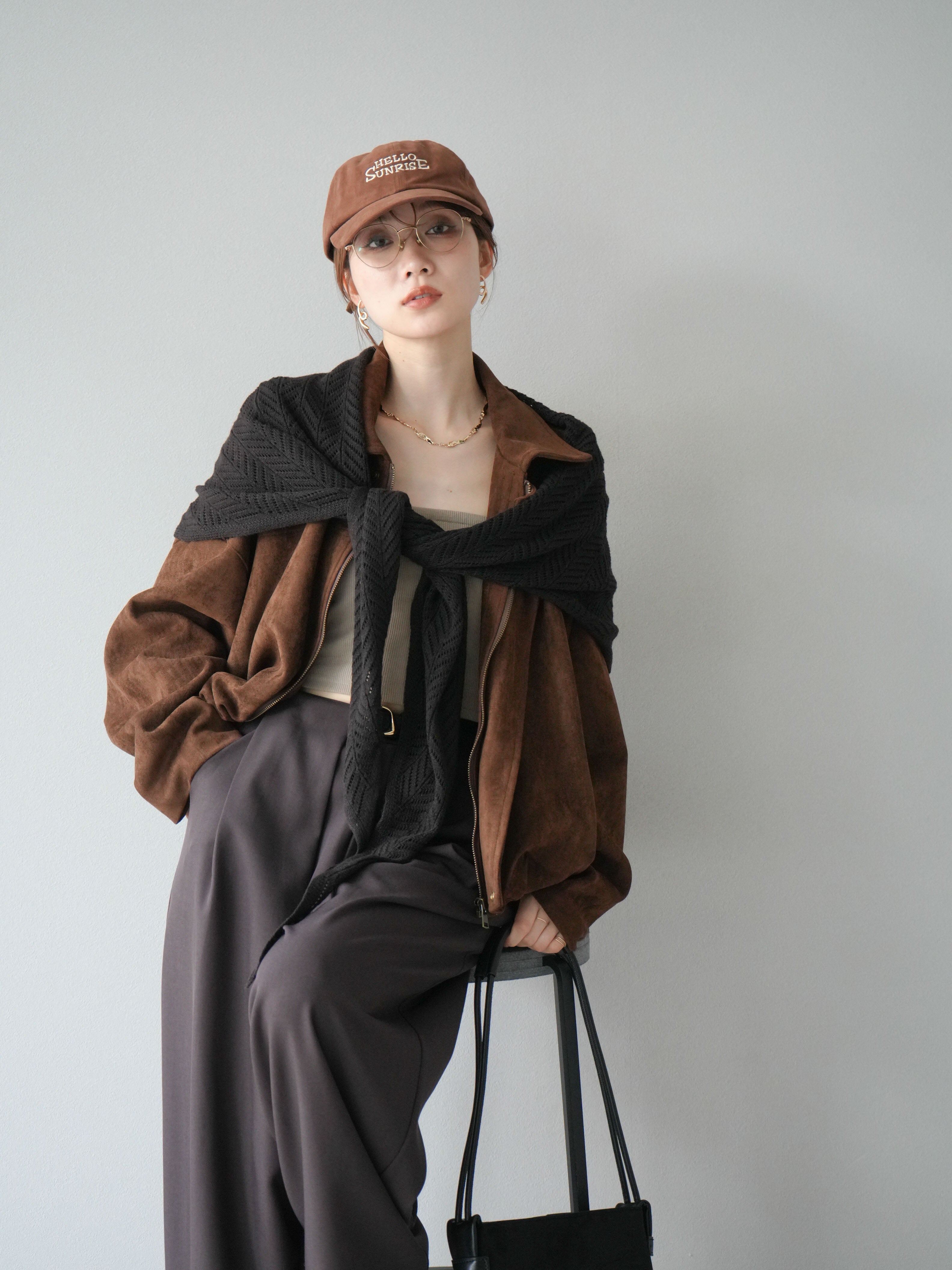 予約]スウェードオーバーブルゾン/ブラウン – Lumier