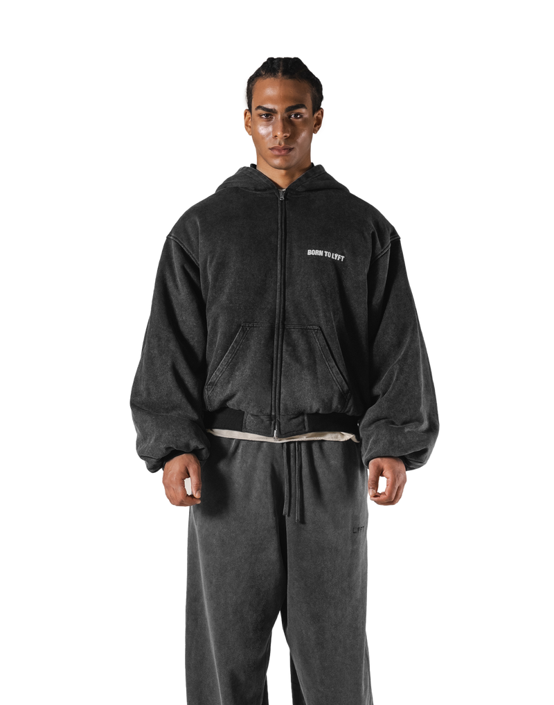 SWITCH LAYER™ Vintage Hoodie | MA-1 Puffer Jacket - Black – LÝFT