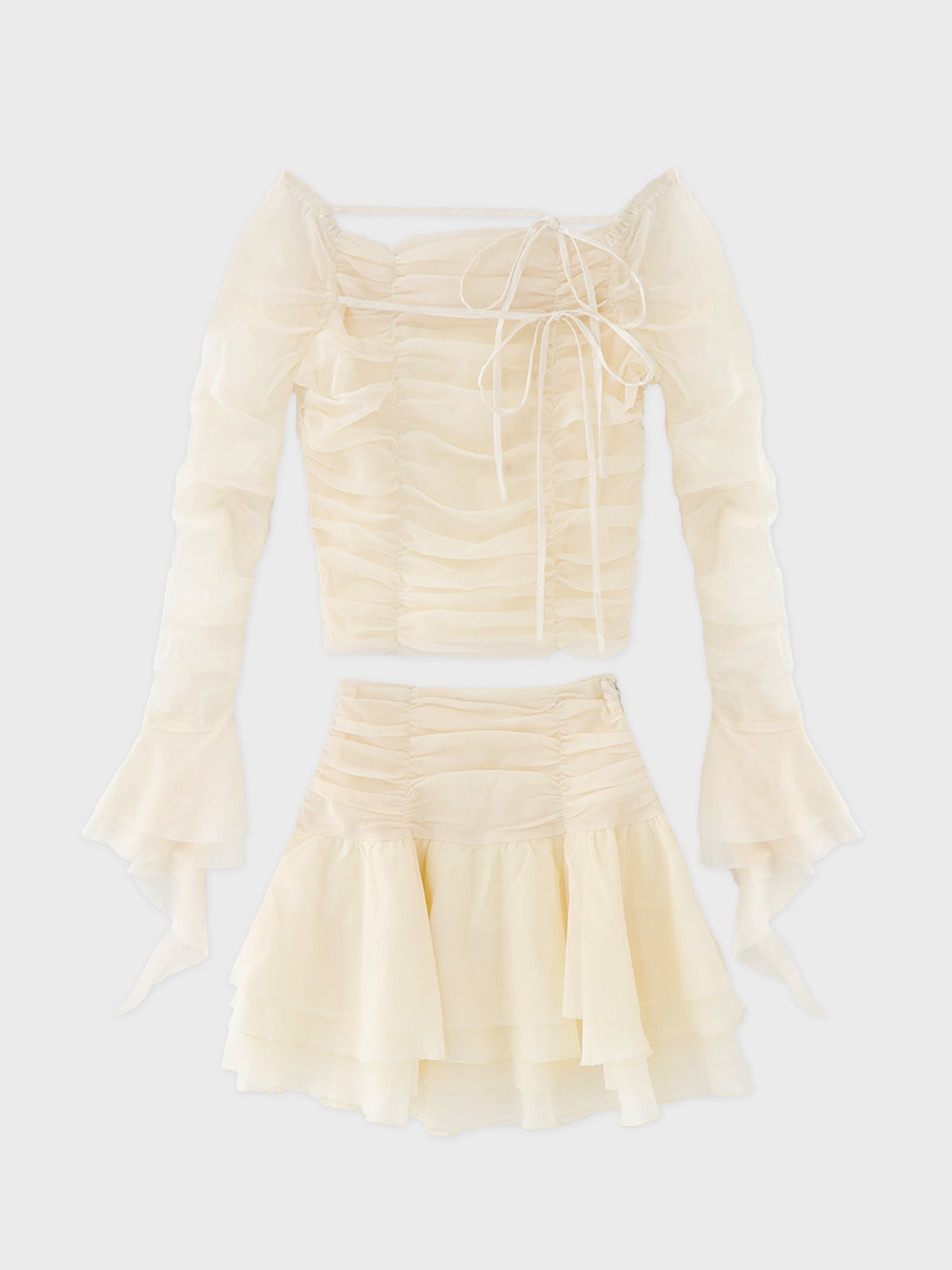 Chiffon mesh gathered setup(eme10765) – M me eme