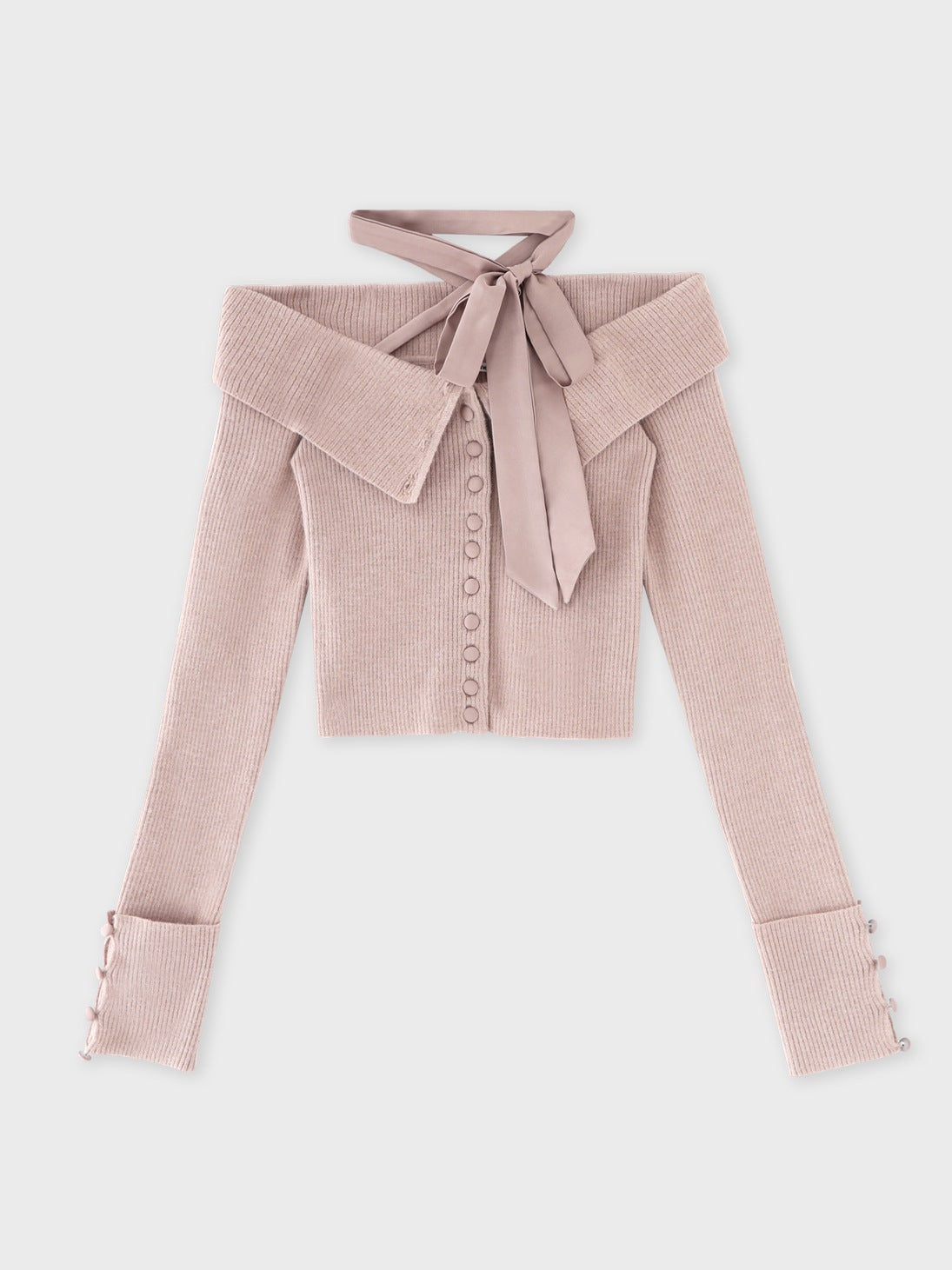 SALE】Decollete ribbon off shoulder knit tops(eme10371) – M me eme