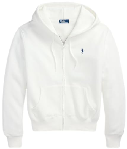 POLO RALPH LAUREN Womens Full Zip Hoodie (XS, White) at Amazon