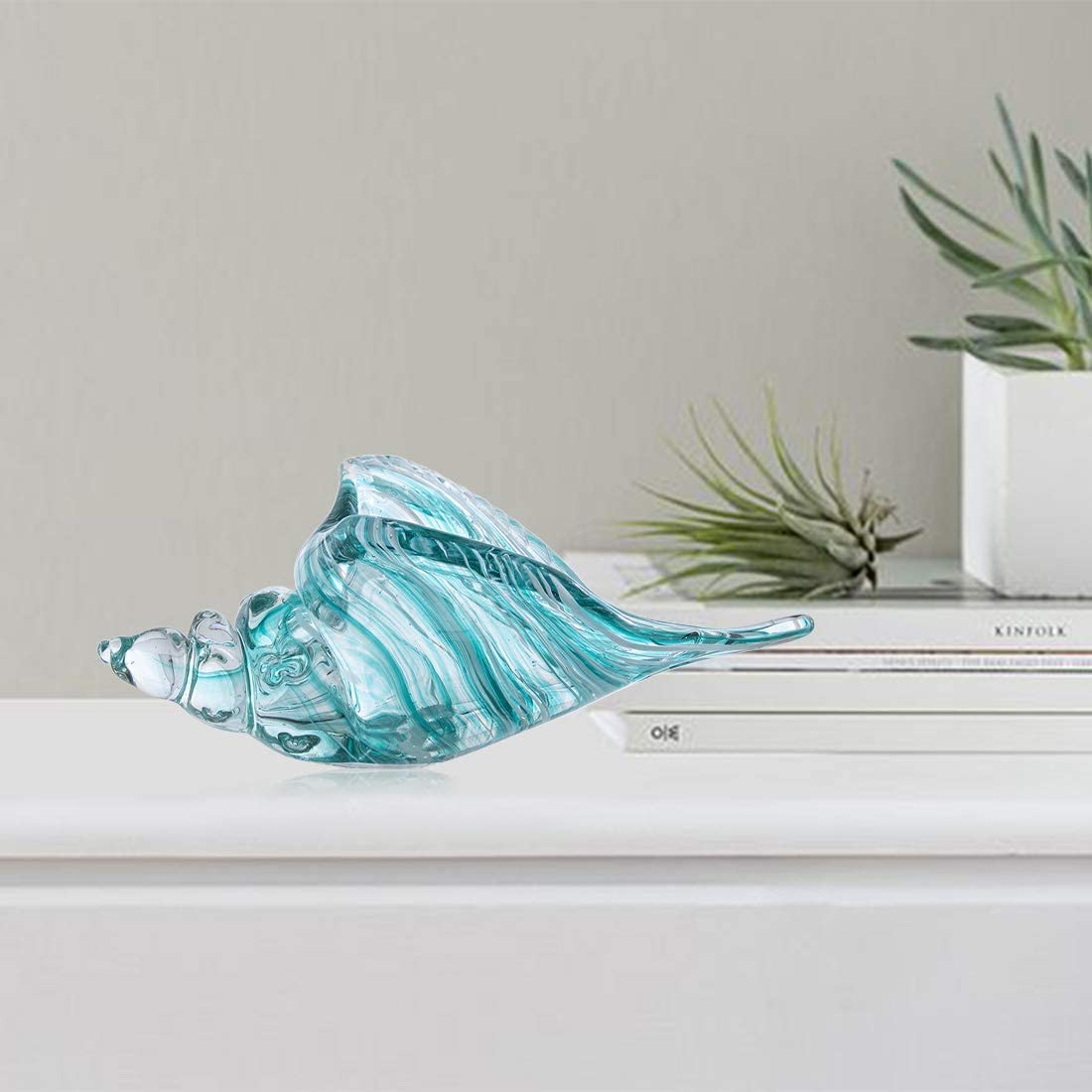 Amazon.co.jp: 手吹きガラス巻き貝貝殻の置物家の装飾アートガラス