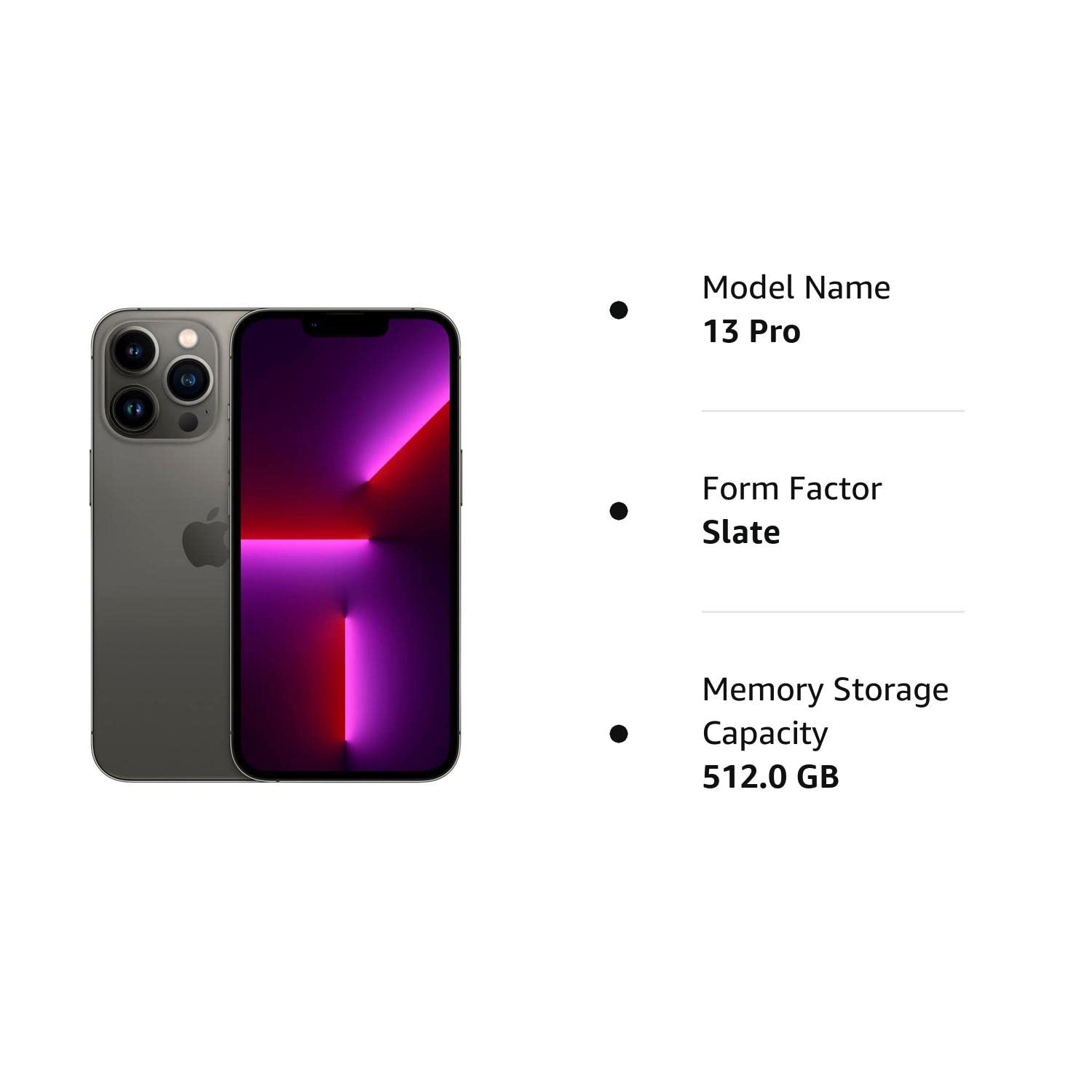 Amazon.com: Apple iPhone 13 Pro, 512GB, Graphite - Unlocked