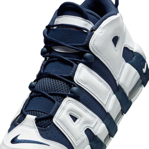 Nike Tênis masculino Air More Uptempo, Branco/Azul Marinho Meia