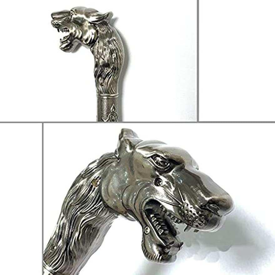 Amazon | 銀色の金属製の杖-英国紳士の杖-文明化された杖杖-金属製の