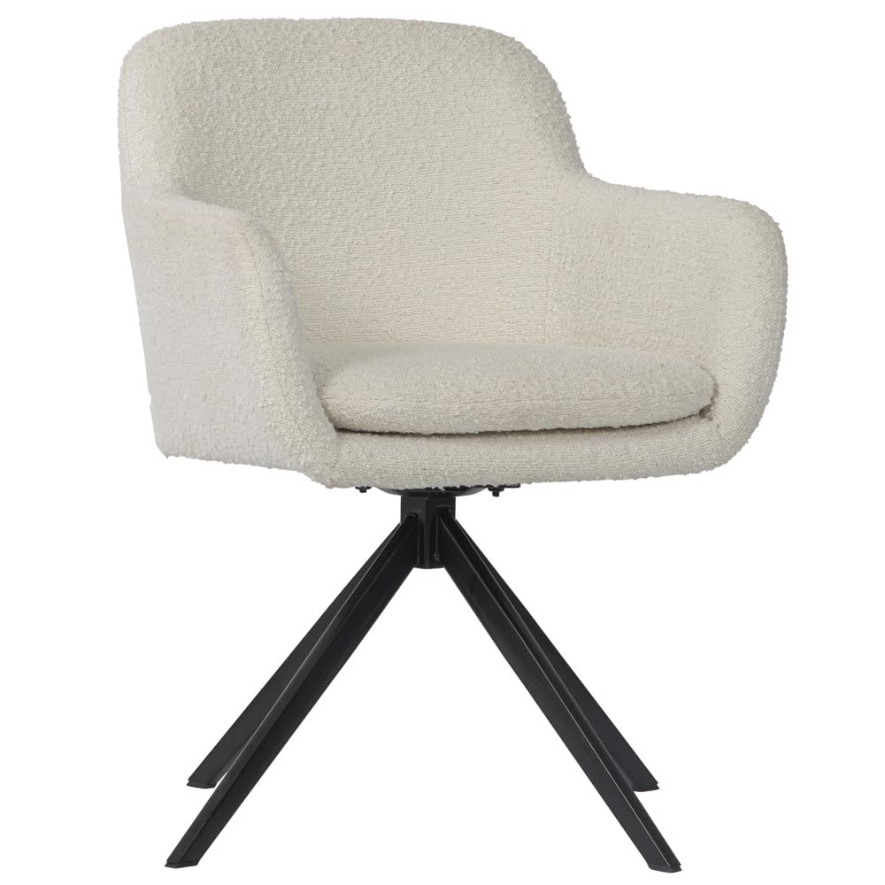 Amazon｜smoo ダイニングチェア 回転 肘付 ブークレ チェア イス 椅子