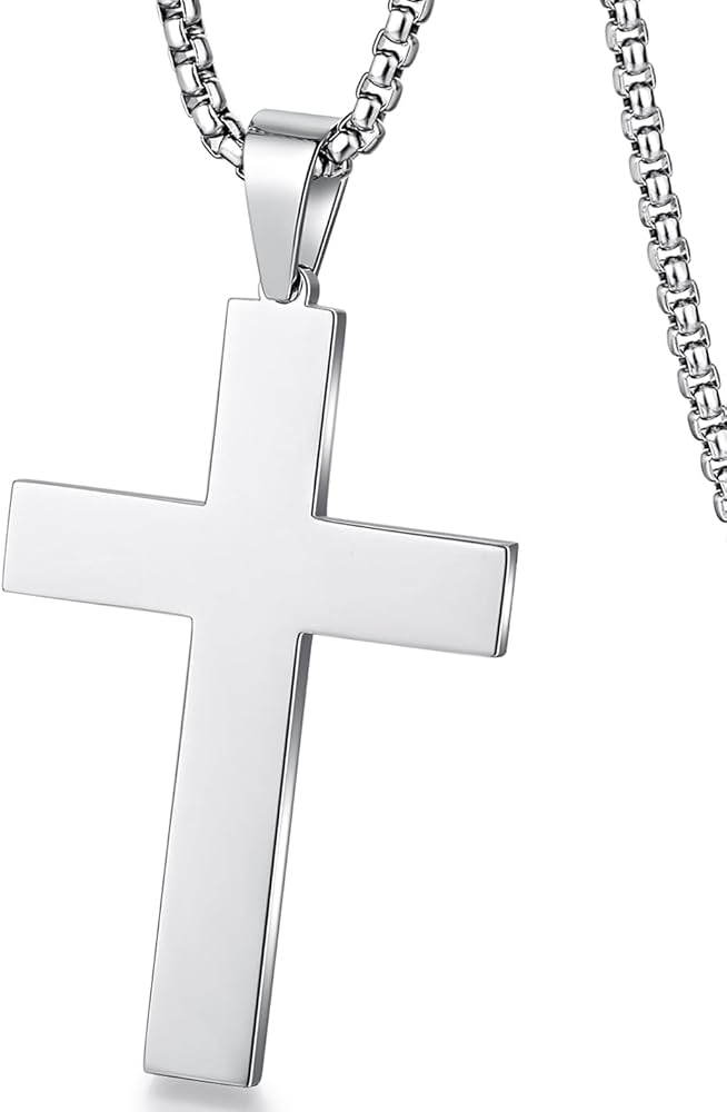 jiamiaoi Cross Necklace For Men Stainless Steel Mens Cross