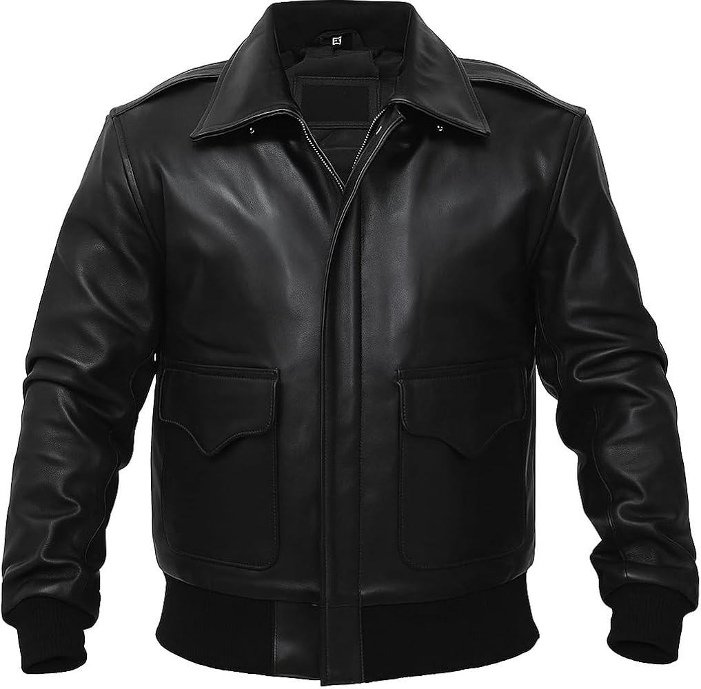 Lashvine Mens Air Force Bomber Jacket A2 Pilot Jacket USAAF Pilot