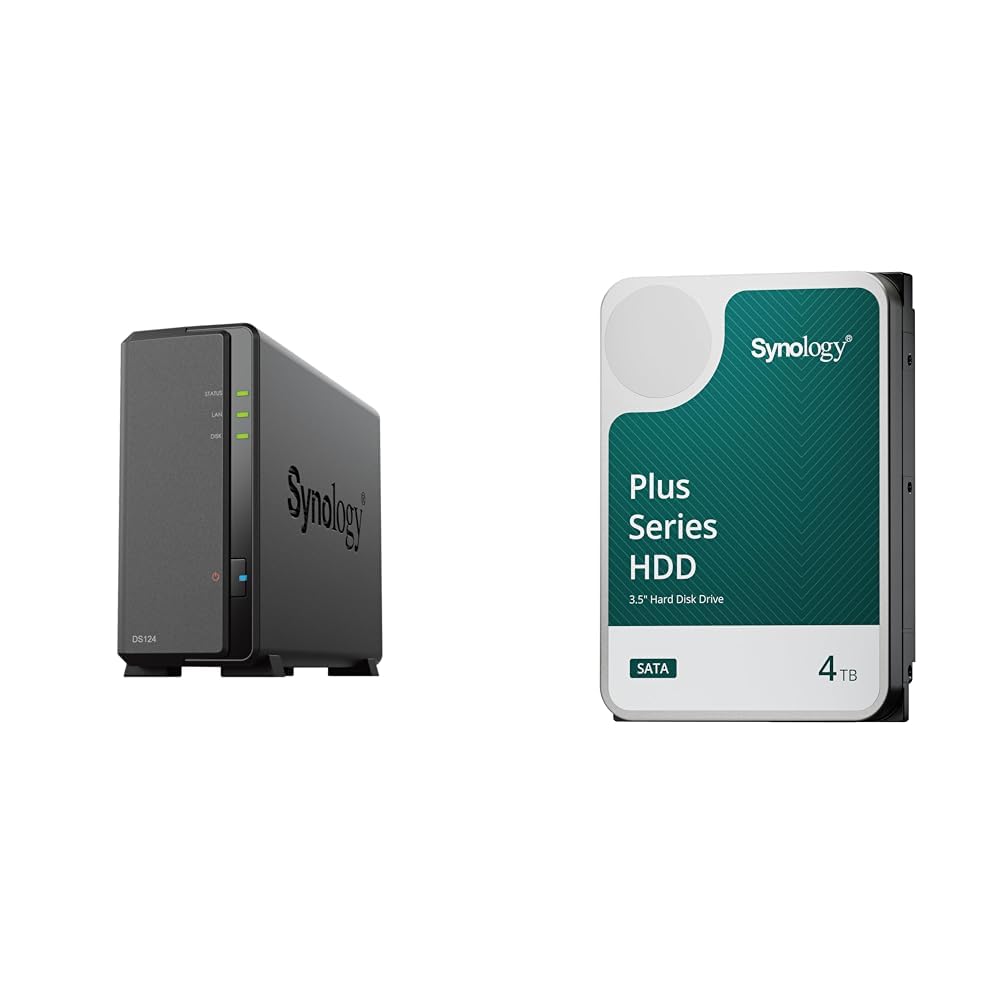 Amazon.co.jp: Synology NAS 1ベイ DiskStation DS124 & Synology HDD