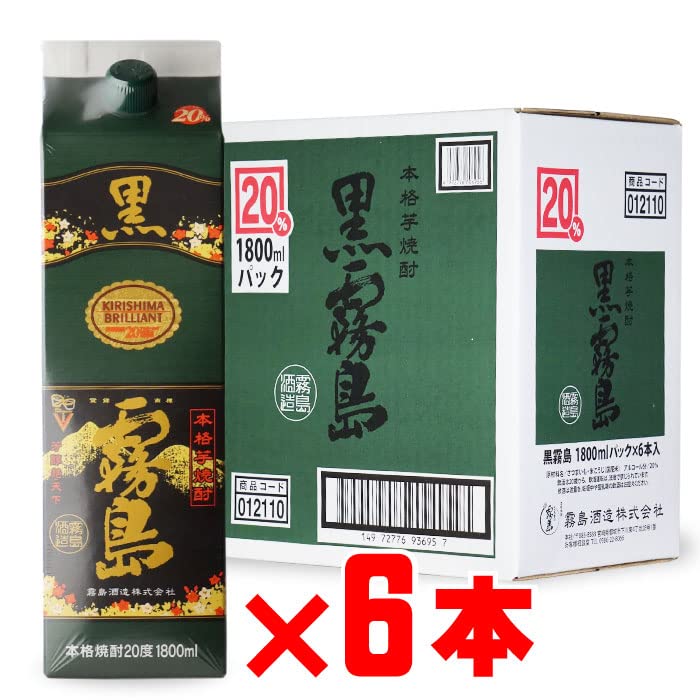 Amazon.co.jp: 「黒霧島」 20度1800mlパック 「6本セット」 : 食品
