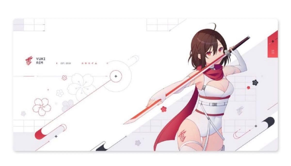 Amazon.co.jp: yukiaim katana white マウスパッド 40x75x0.3cm