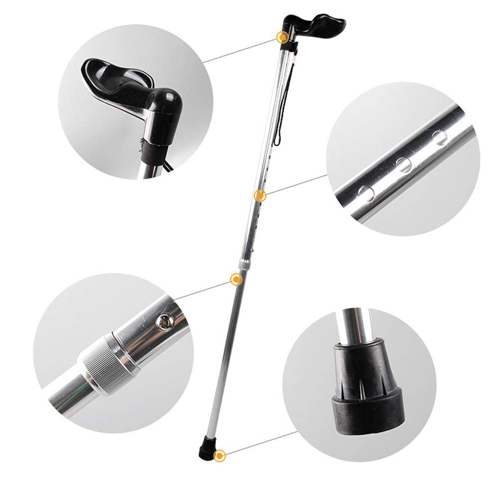 Amazon.co.jp: 松葉杖歩行補助具片足10高さ調節可能な滑り止め軽量伸縮