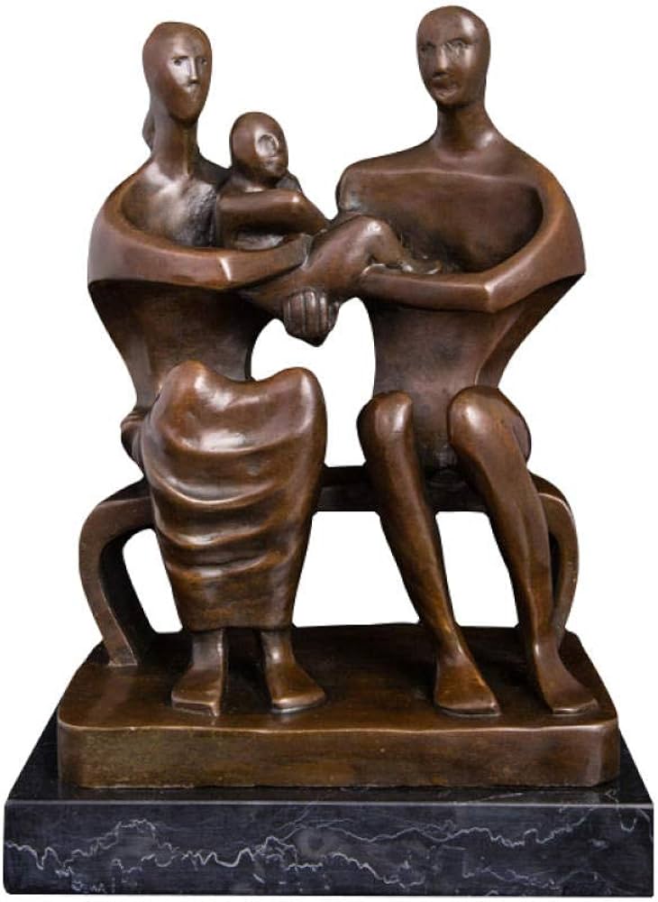 Amazon.co.jp: 彫刻ブロンズ家族の愛の像彫刻金属アートワーク置物家の