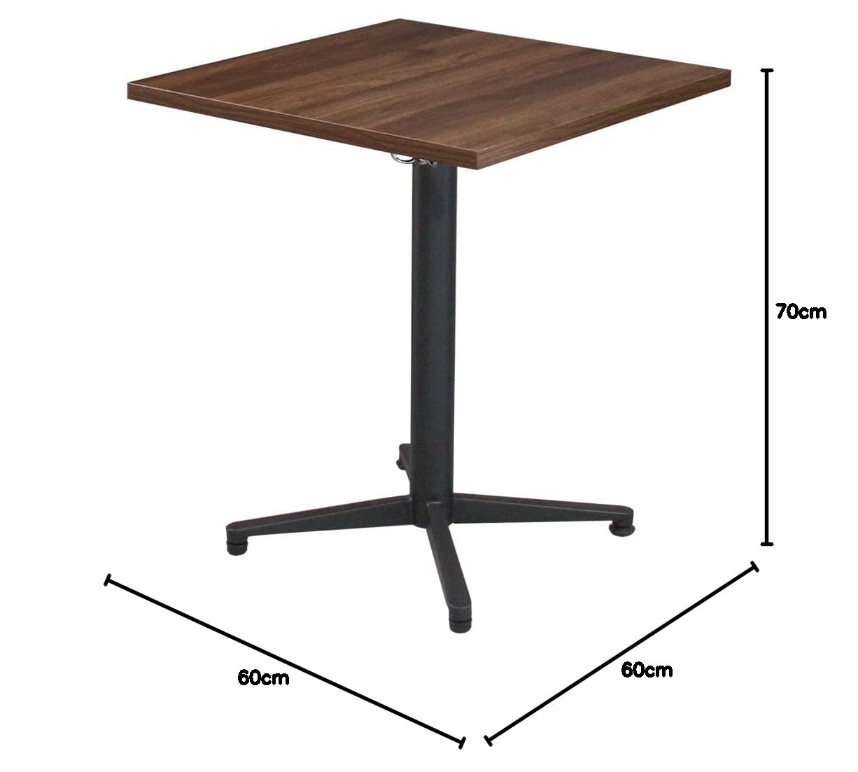 Amazon｜業務用 カフェテーブル 600×600×H700 十字ベース スチール脚