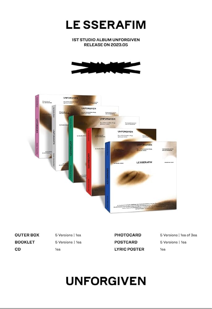 LE SSERAFIM - 1st Studio Album UNFORGIVEN [COMPACT ver.] (5 ver