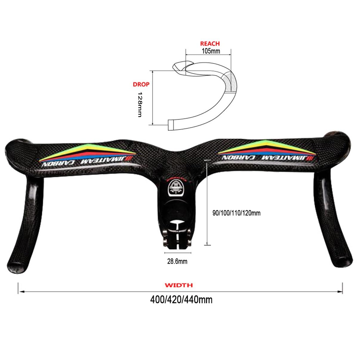 Amazon.co.jp: ロードバイク ハンドル 400mm 420mm 440mm カーボン