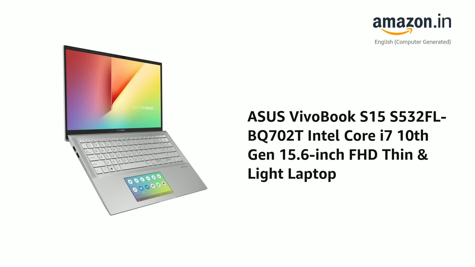 ASUS VivoBook S15 S532FL-BQ702T Intel Core i7 10th Gen 15.6-inch