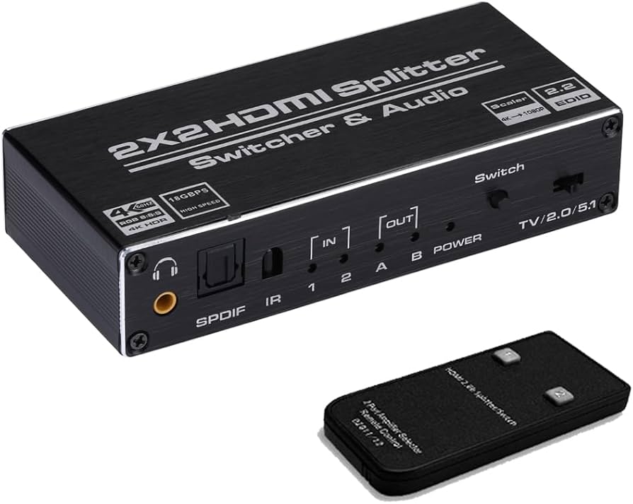 Amazon.com: HDMI Switch 2x2, 2 Ports HDMI Switch Splitter 2 in 2