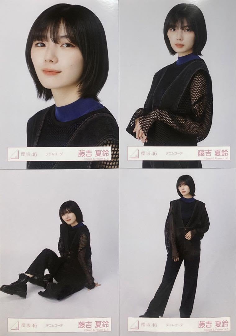 櫻坂46 生写真 藤吉夏鈴 チェックコーデ セミコンプ 藤吉夏鈴 櫻坂