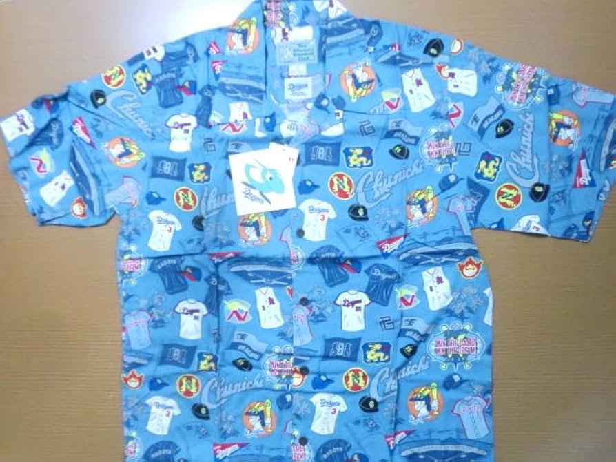 Amazon.co.jp: 中日 ドラゴンズ アロハシャツ 歴代ユニフォーム 旧ロゴ