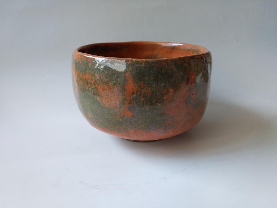 Amazon.co.jp: 出雲 蓮乗院 古門堂焼 岡崎信光 赤楽 茶碗 赤茶碗