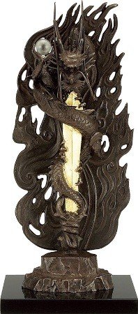 Amazon.co.jp: 『倶利伽羅不動 1尺(茶色)』ブロンズ像 銅像 俱梨伽羅