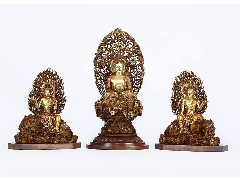 Amazon｜仏像 釈迦三尊【文殊菩薩・釈迦如来・普賢菩薩】 3点セット
