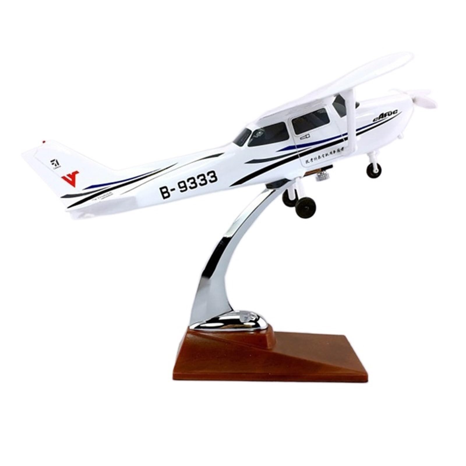 MUZIZY 1:60 Scale Cessna 172 Skyhawk Airplane Model, 28CM, Alloy
