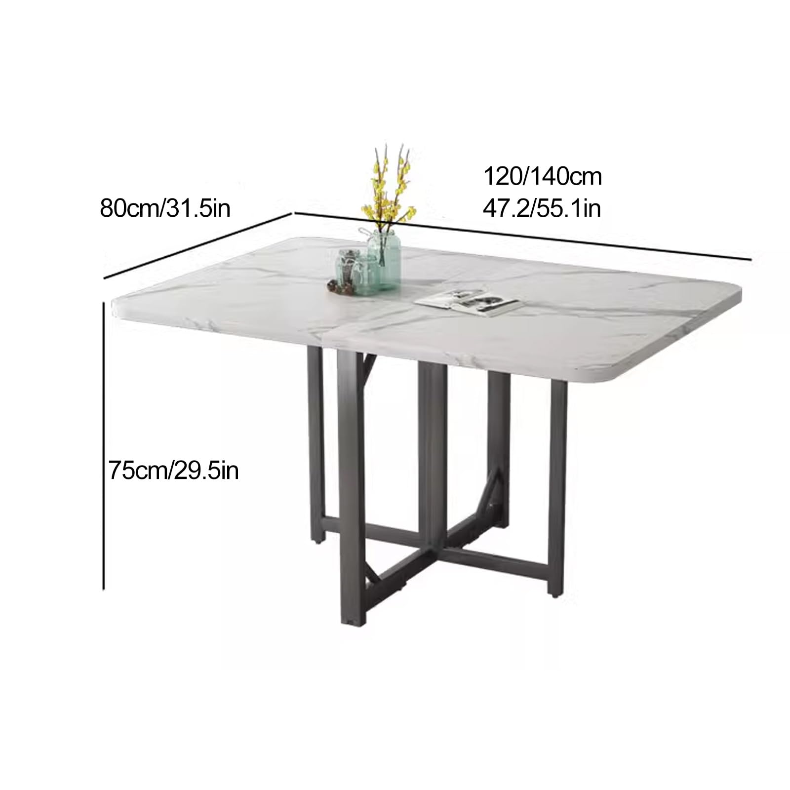 Amazon｜モダンな折りたたみダイニングテーブル、拡張可能なドロップ