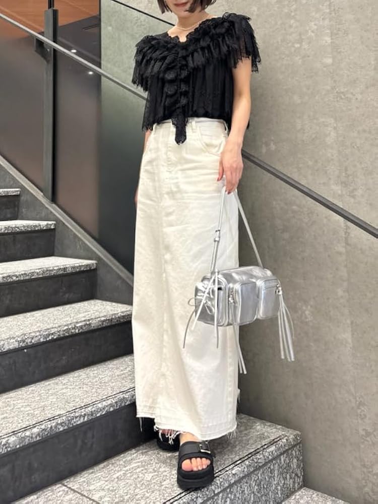 Amazon | [フレイ アイディー] レースギャザーショートブラウス