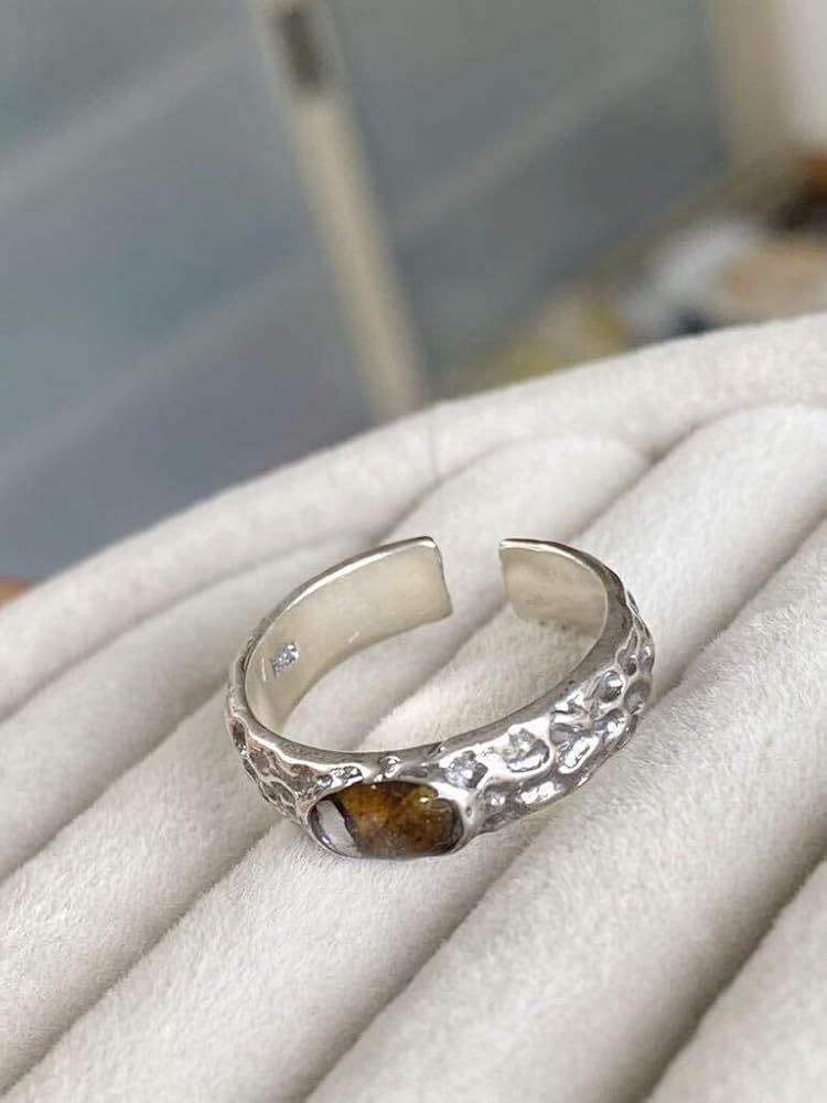 Amazon | パラサイト隕石の女王 イミラック隕石 指輪Imilac 幸運 仕事