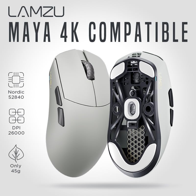 Amazon.co.jp: Lamzu Maya ゲーミングマウス Cloud Grey ワイヤレス