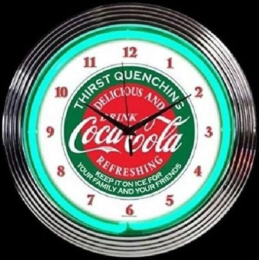 Amazon.co.jp: コカ・コーラ ネオン クロック レトロ 壁掛時計 [並行