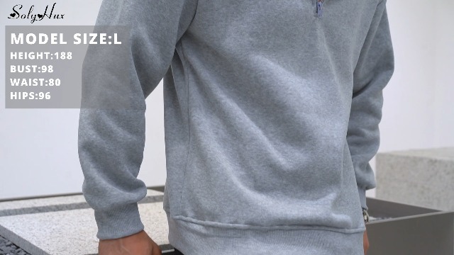 SOLY HUX Men's Quarter Zip Hoodies Zip Up Hoodie Long Sleeve Drop