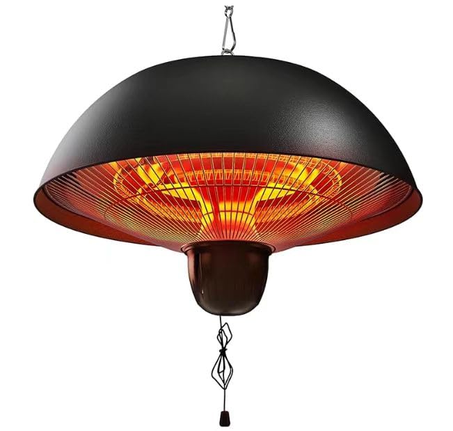 Amazon | ハロゲンヒーター 吊り下げ式パティオヒーター 赤外線 自立型