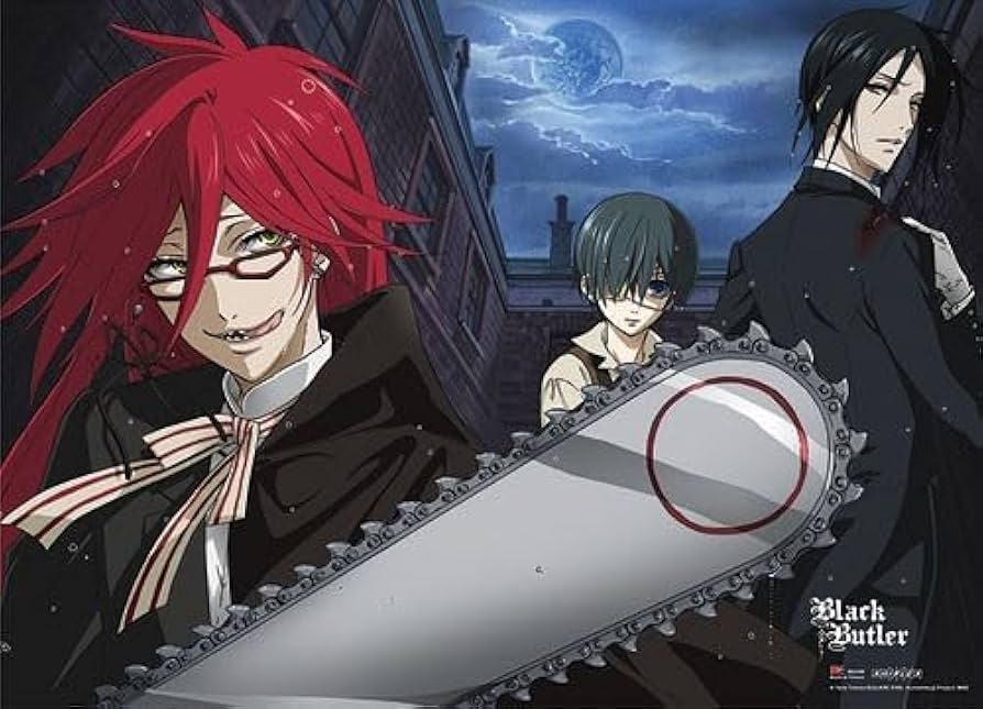 Amazon.co.jp: 黒執事 セバスチャン & シエル & グレル 布製ポスター