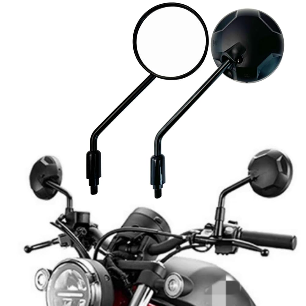 Amazon | 汎用 バイクミラー 10mm 逆ネジ/正ネジ 円丸型ハンドルミラー
