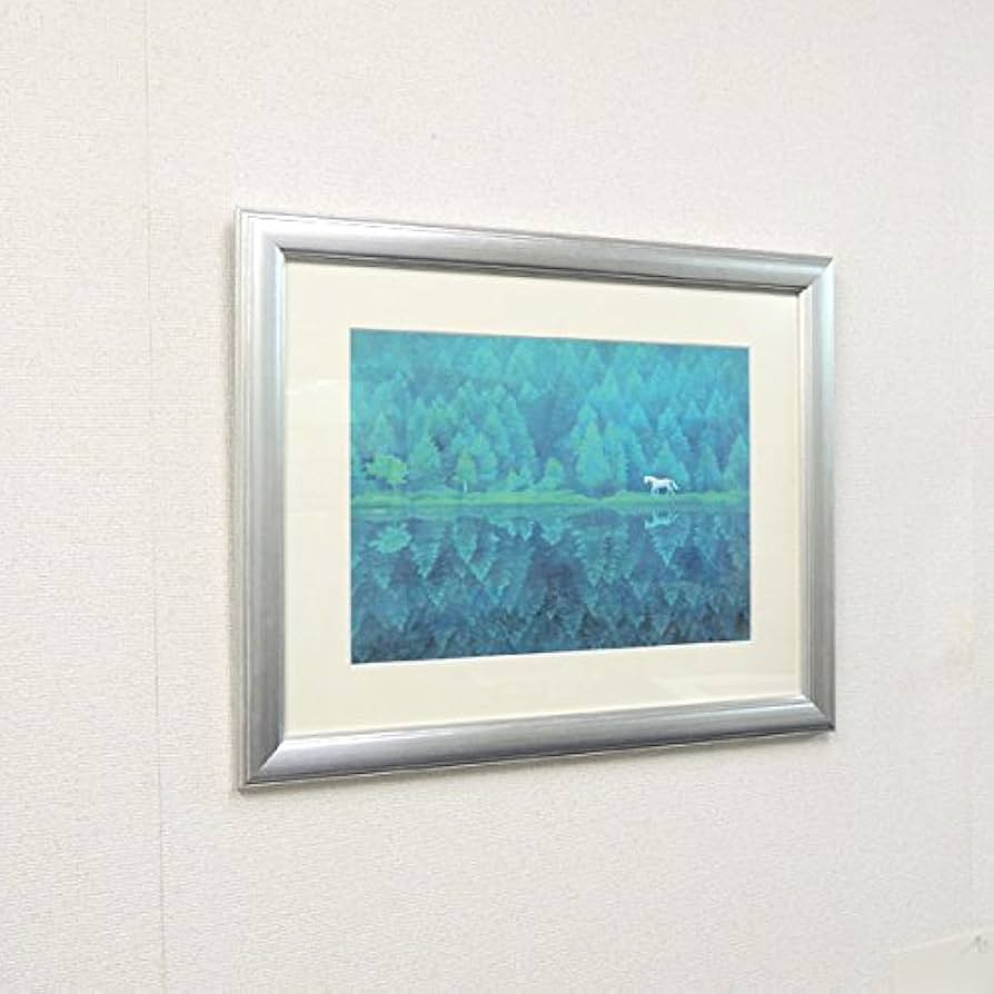 Amazon.co.jp: 東山魁夷『緑響く』プリハード印刷 風景画 日本画 6号