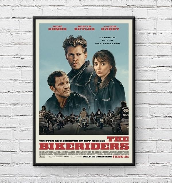 Amazon.co.jp: 【フレーム付-黒-】 映画ポスター ザ バイクライダーズ