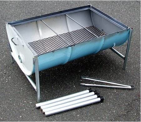 Amazon.co.jp: ドラム缶バーベキューコンロ (高脚4本・火バサミ45cm付