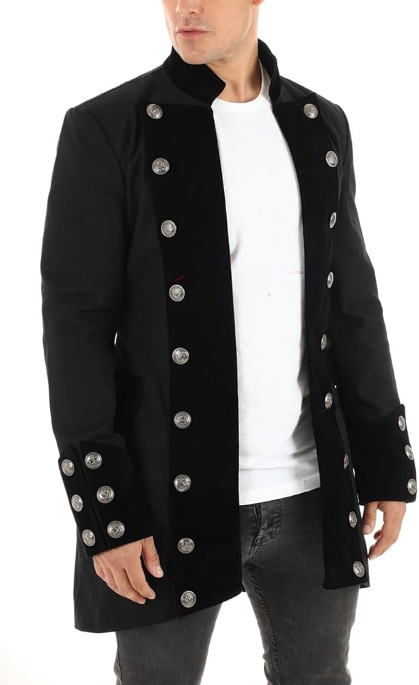 Eimee Handmade Cotton Gothic Military Jacket-Pirate Coat Steampunk