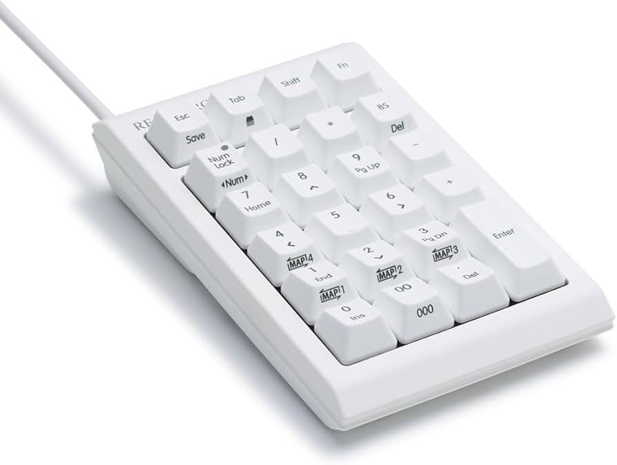 Amazon.co.jp: REALFORCE T1UX21 RT1 Numeric Keyboard, White, Key