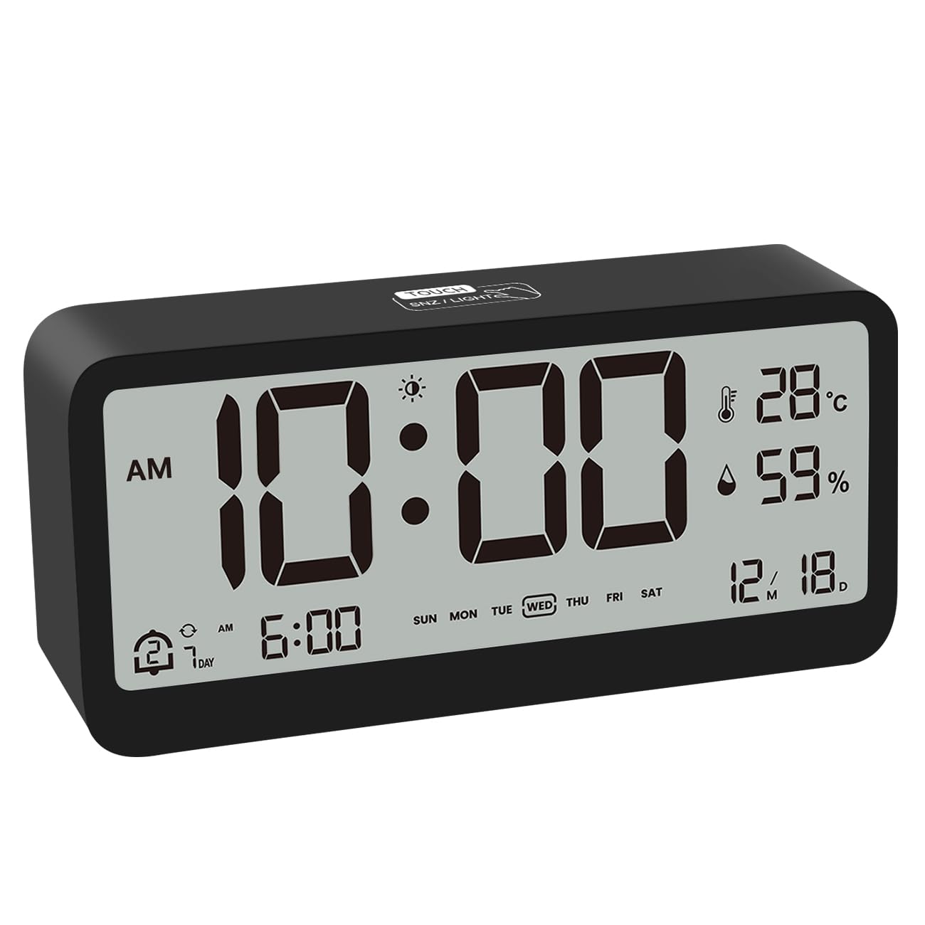 Amazon.co.jp: 在庫処分 目覚まし時計 LCD 多機能 デジタル時計 温度計