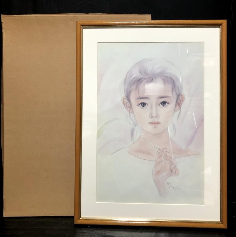 絵画 アクリル画 原画 少女 おおた慶文 「白さざんか」 絵画 アクリル