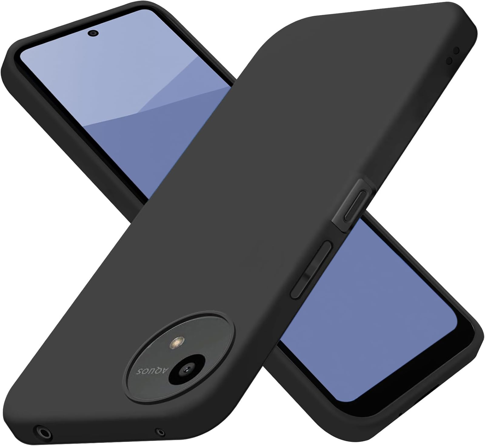 Amazon.co.jp: LAYJOY 対応 AQUOS wish 5 ケース ソフト シリコン 黒