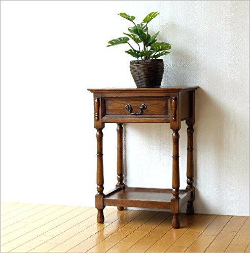 Amazon｜電話台 ファックス台 アンティーク おしゃれ スリム 木製