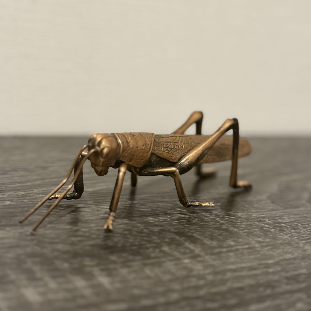 Amazon.co.jp: バッタ 置物 真鍮 昆虫 黄金 インテリア 飾り雑貨